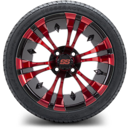 MODZ® 14" Vampire Red and Black Wheels & Street Tires Combo