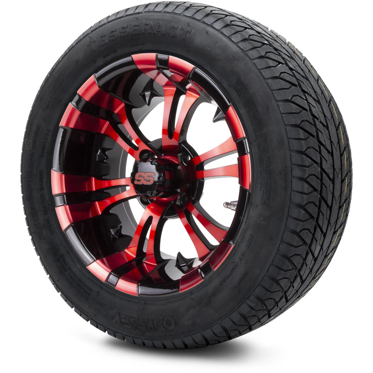 MODZ® 14" Vampire Red and Black Wheels & Street Tires Combo