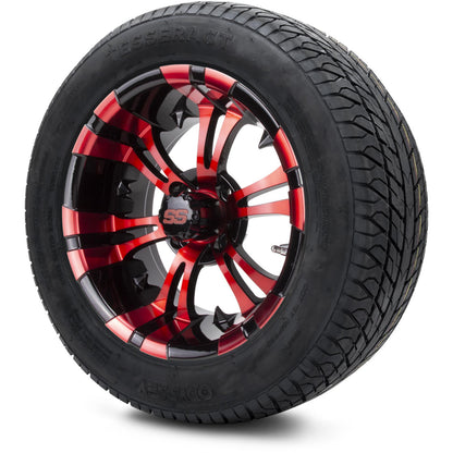 MODZ® 14" Vampire Red and Black Wheels & Street Tires Combo