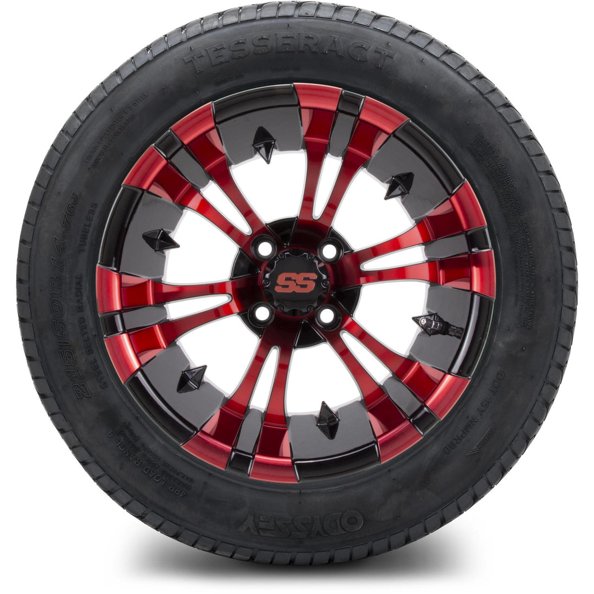 MODZ® 14" Vampire Red and Black Wheels & Street Tires Combo