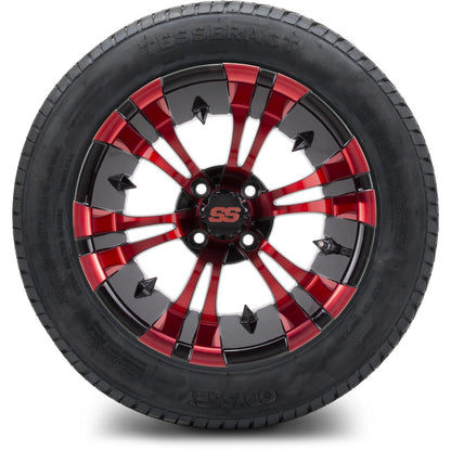 MODZ® 14" Vampire Red and Black Wheels & Street Tires Combo