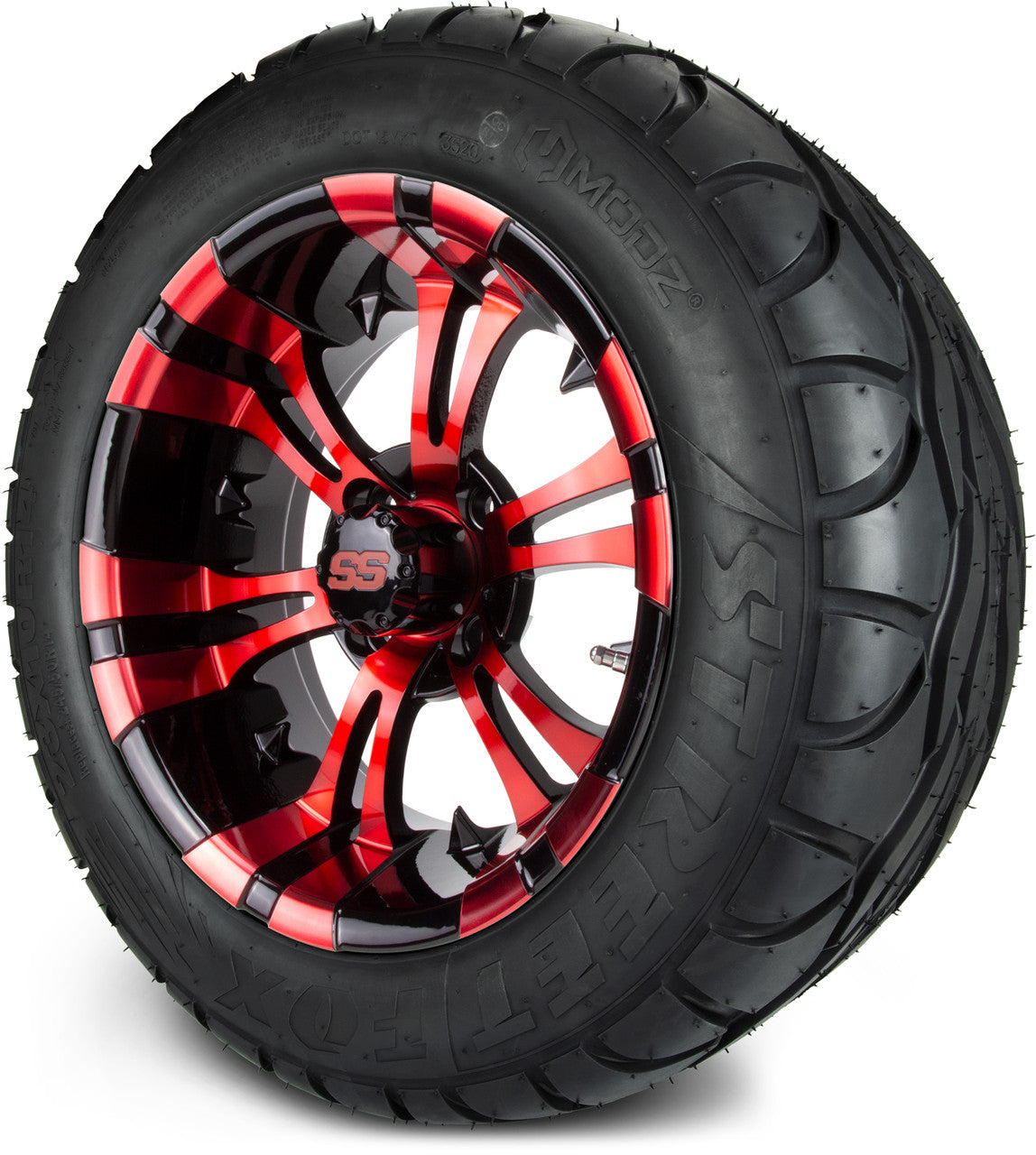 MODZ® 14" Vampire Red and Black Wheels & Street Tires Combo
