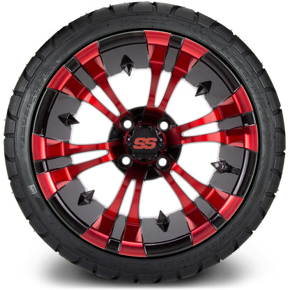 MODZ® 14" Vampire Red and Black Wheels & Street Tires Combo