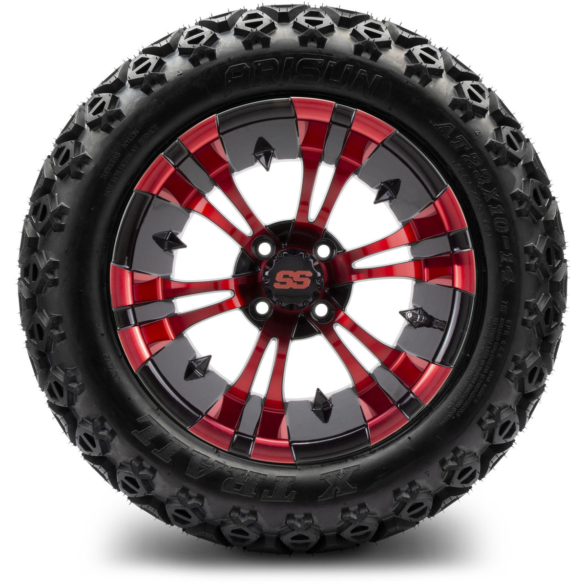 MODZ® 14" Vampire Red and Black Wheels & Off-Road Tires Combo