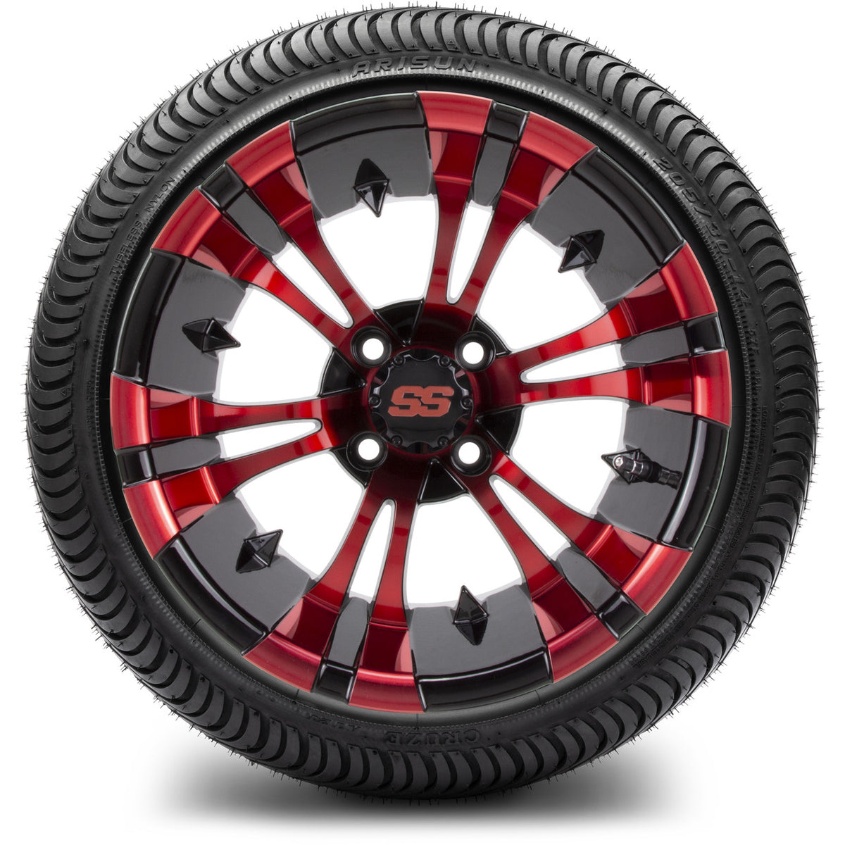 MODZ® 14" Vampire Red and Black Wheels & Street Tires Combo