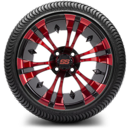 MODZ® 14" Vampire Red and Black Wheels & Street Tires Combo