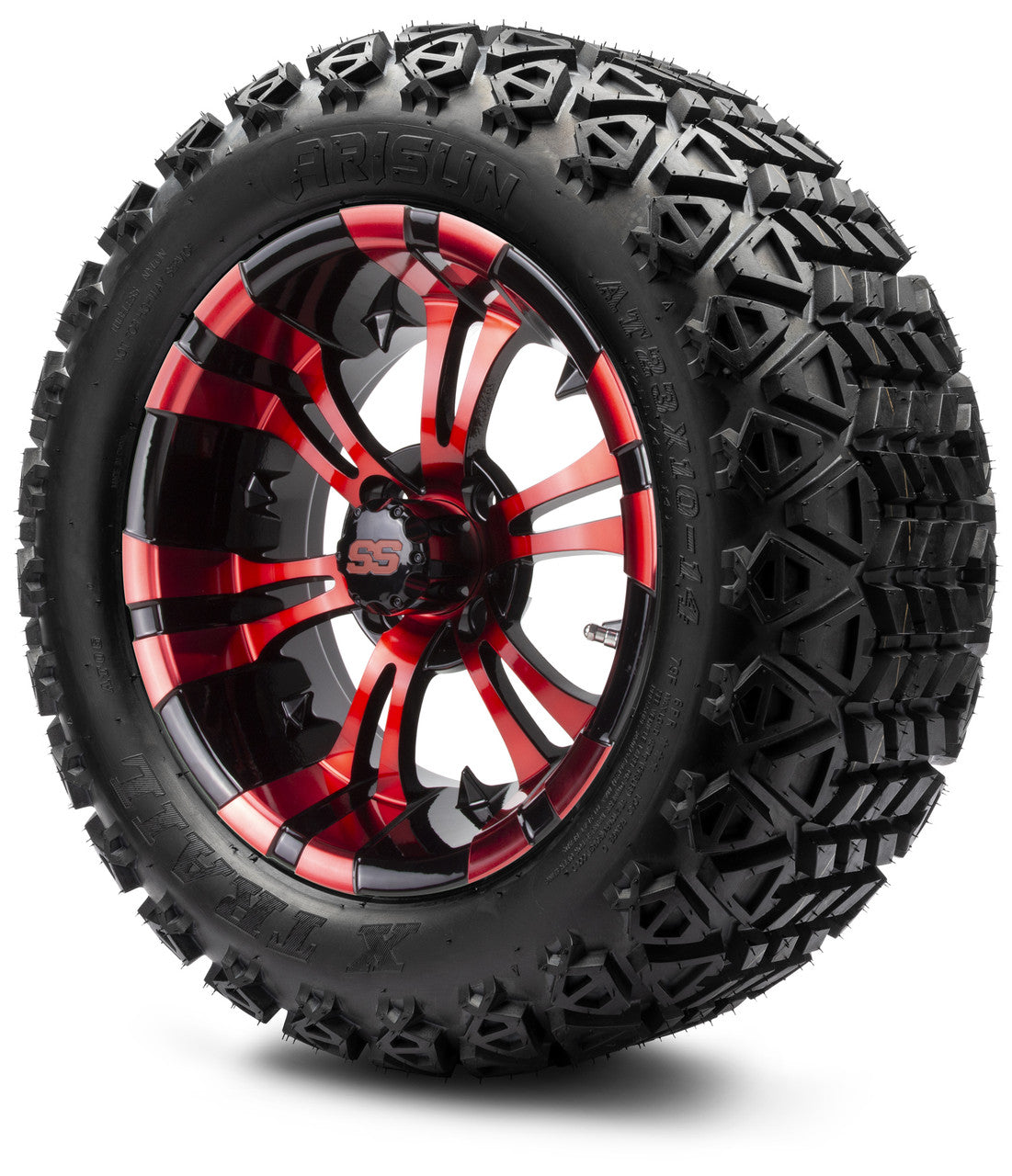 MODZ® 14" Vampire Red and Black Wheels & Off-Road Tires Combo