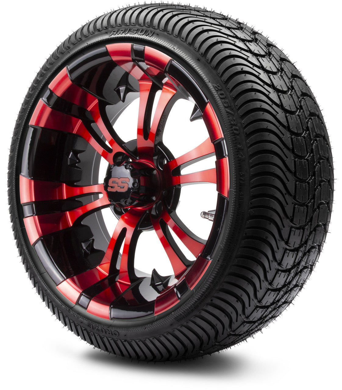 MODZ® 14" Vampire Red and Black Wheels & Street Tires Combo
