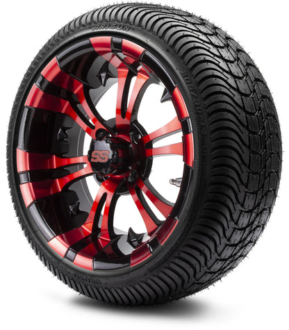 MODZ® 14" Vampire Red and Black Wheels & Street Tires Combo