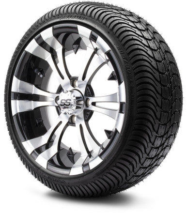 MODZ® 14" Vampire Machined Black Wheels & Street Tires Combo