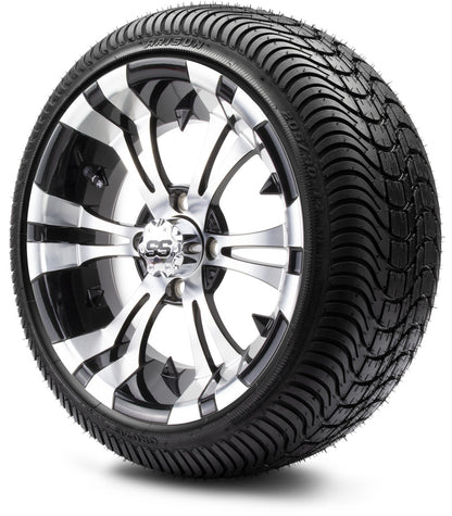 MODZ® 14" Vampire Machined Black Wheels & Street Tires Combo
