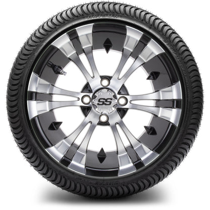 MODZ® 14" Vampire Machined Black Wheels & Street Tires Combo