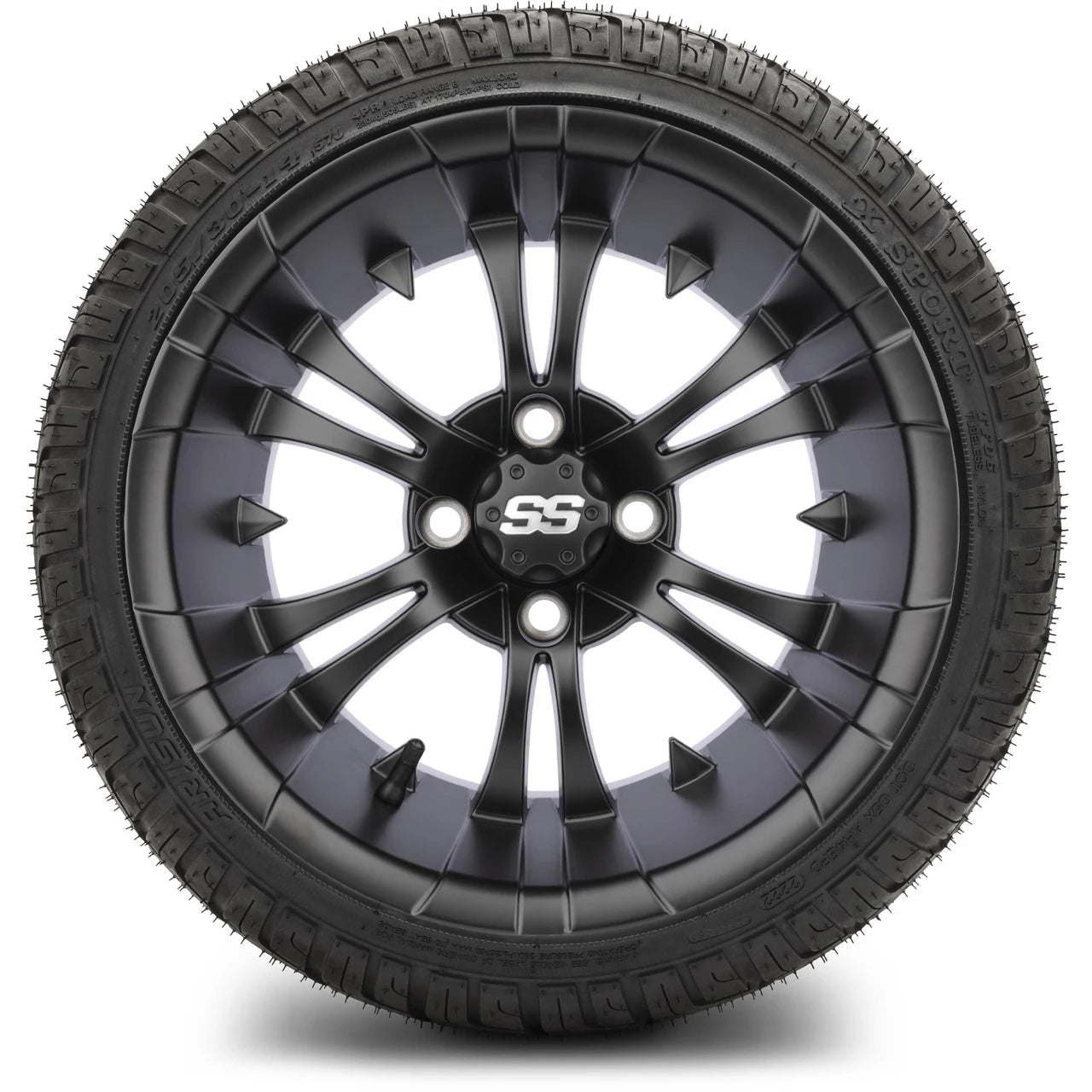 MODZ® 14" Vampire Matte Black Wheels & Street Tires Combo