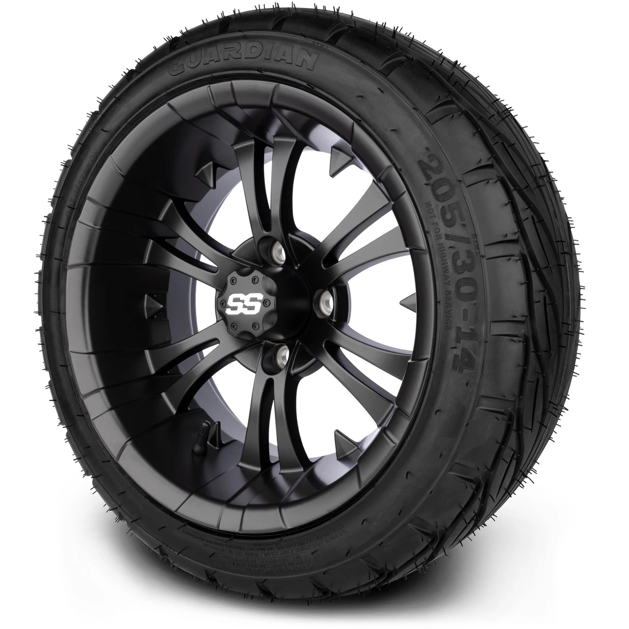 MODZ® 14" Vampire Matte Black Wheels & Street Tires Combo