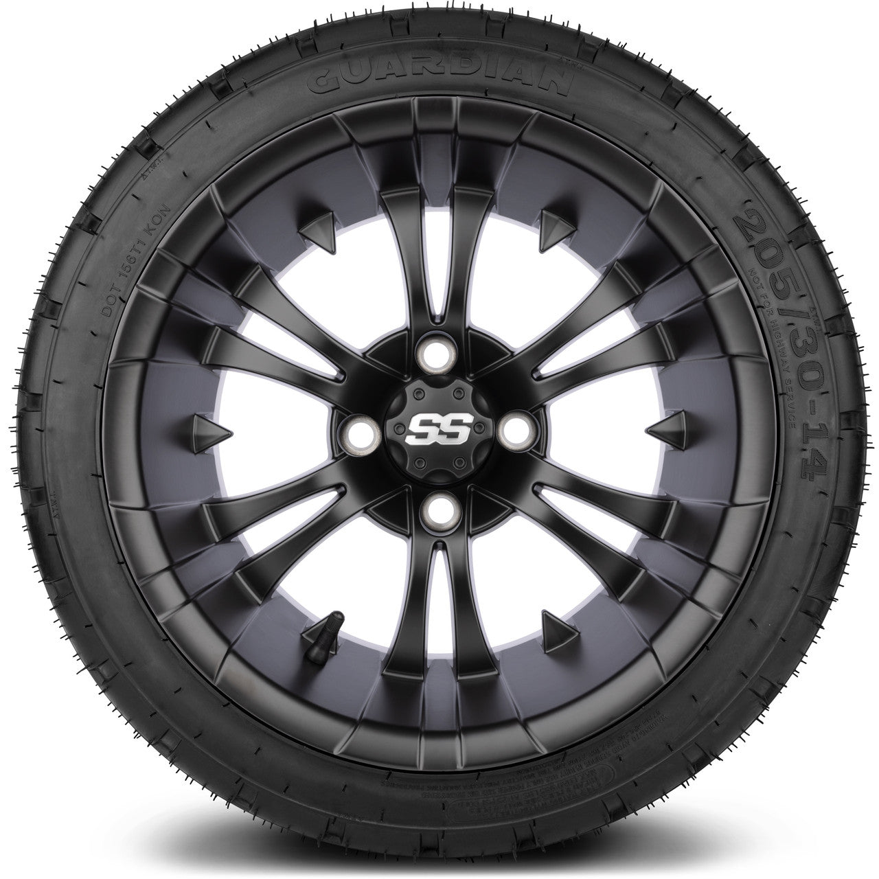 MODZ® 14" Vampire Matte Black Wheels & Street Tires Combo
