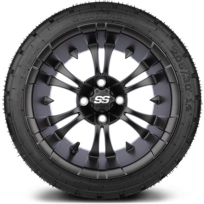 MODZ® 14" Vampire Matte Black Wheels & Street Tires Combo