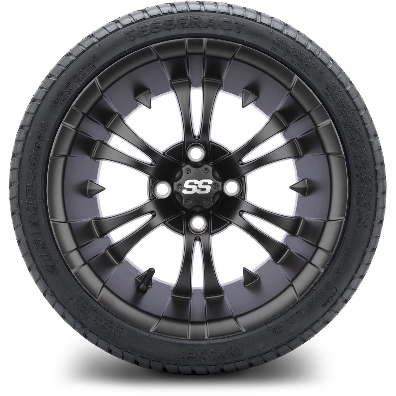 MODZ® 14" Vampire Matte Black Wheels & Street Tires Combo