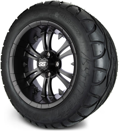 MODZ® 14" Vampire Matte Black Wheels & Street Tires Combo