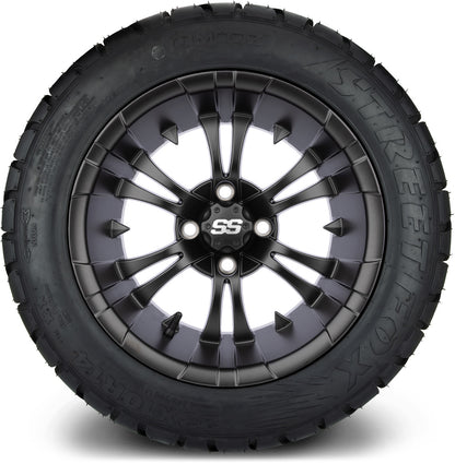MODZ® 14" Vampire Matte Black Wheels & Street Tires Combo