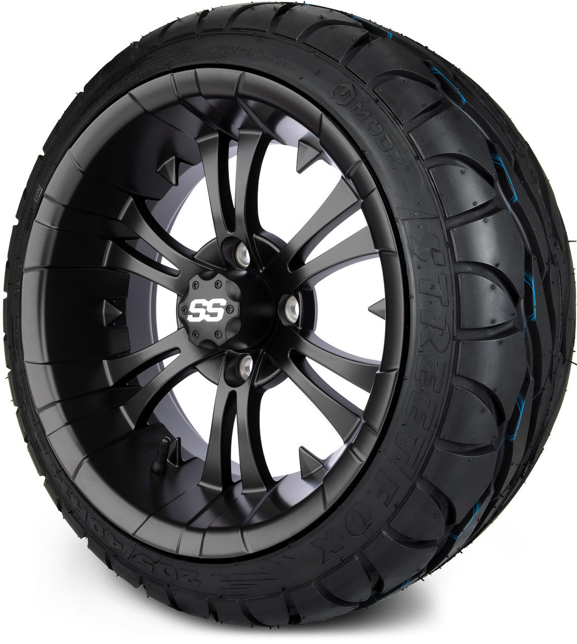 MODZ® 14" Vampire Matte Black Wheels & Street Tires Combo