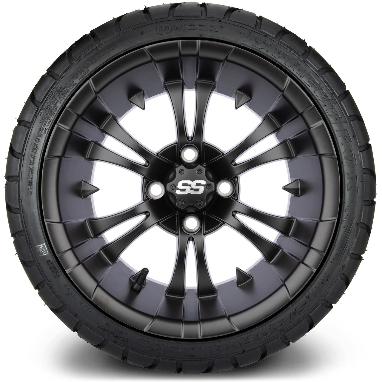 MODZ® 14" Vampire Matte Black Wheels & Street Tires Combo