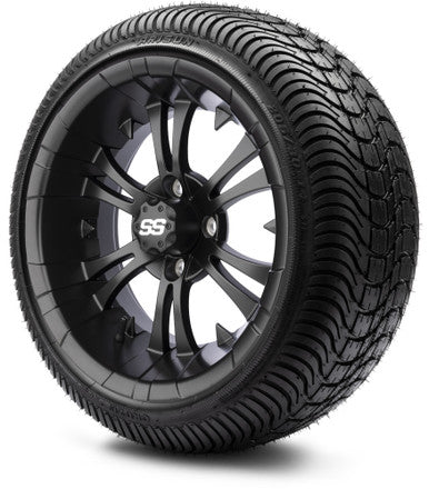 MODZ® 14" Vampire Matte Black Wheels & Street Tires Combo