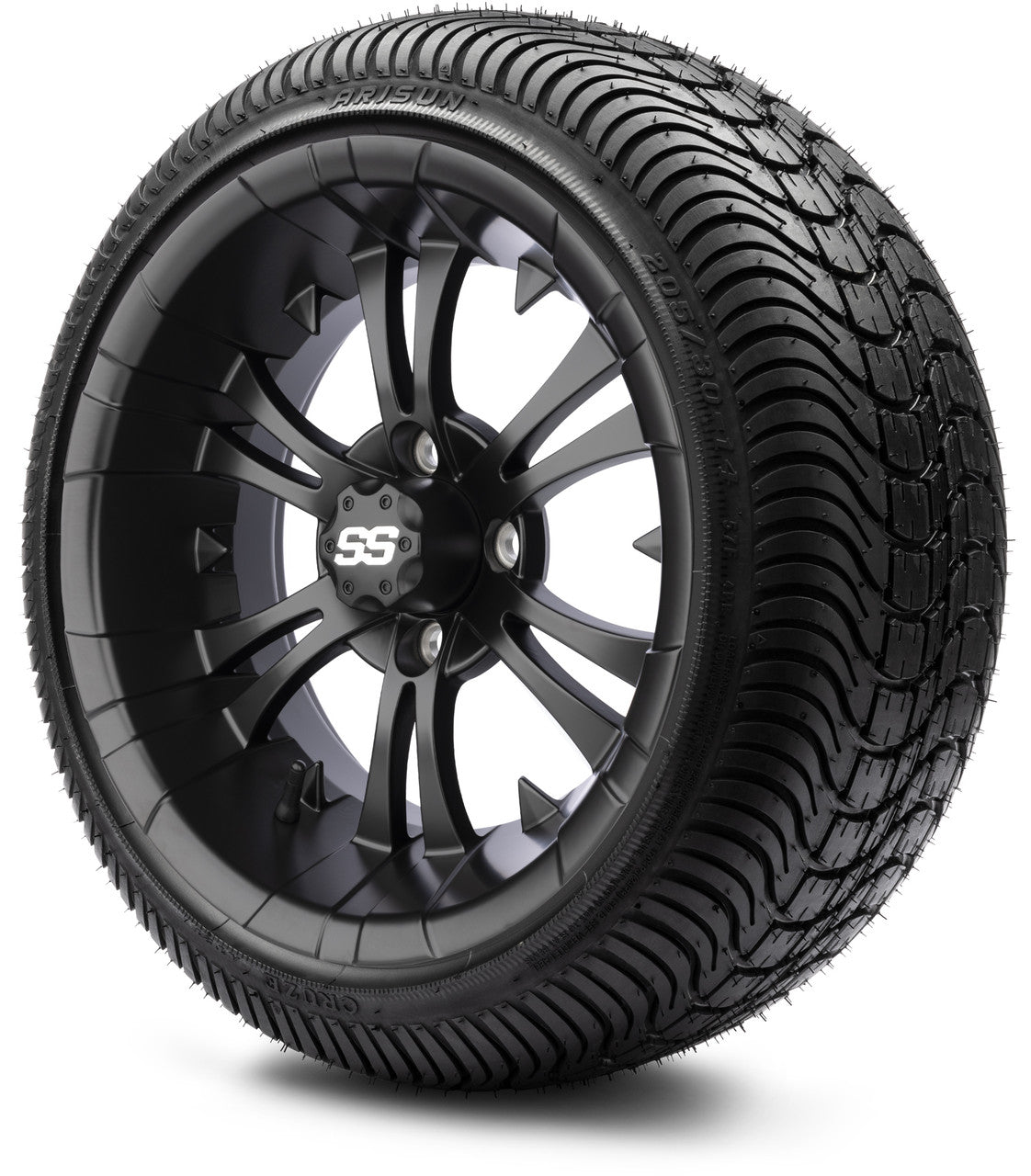 MODZ® 14" Vampire Matte Black Wheels & Street Tires Combo