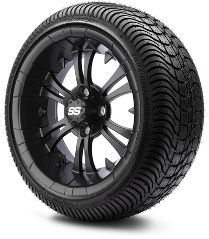 MODZ® 14" Vampire Matte Black Wheels & Street Tires Combo