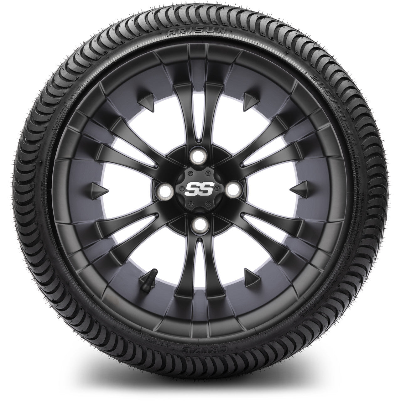 MODZ® 14" Vampire Matte Black Wheels & Street Tires Combo