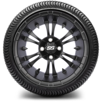 MODZ® 14" Vampire Matte Black Wheels & Street Tires Combo