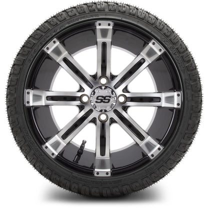 MODZ® 14" Tempest Machined Black Wheels & Street Tires Combo