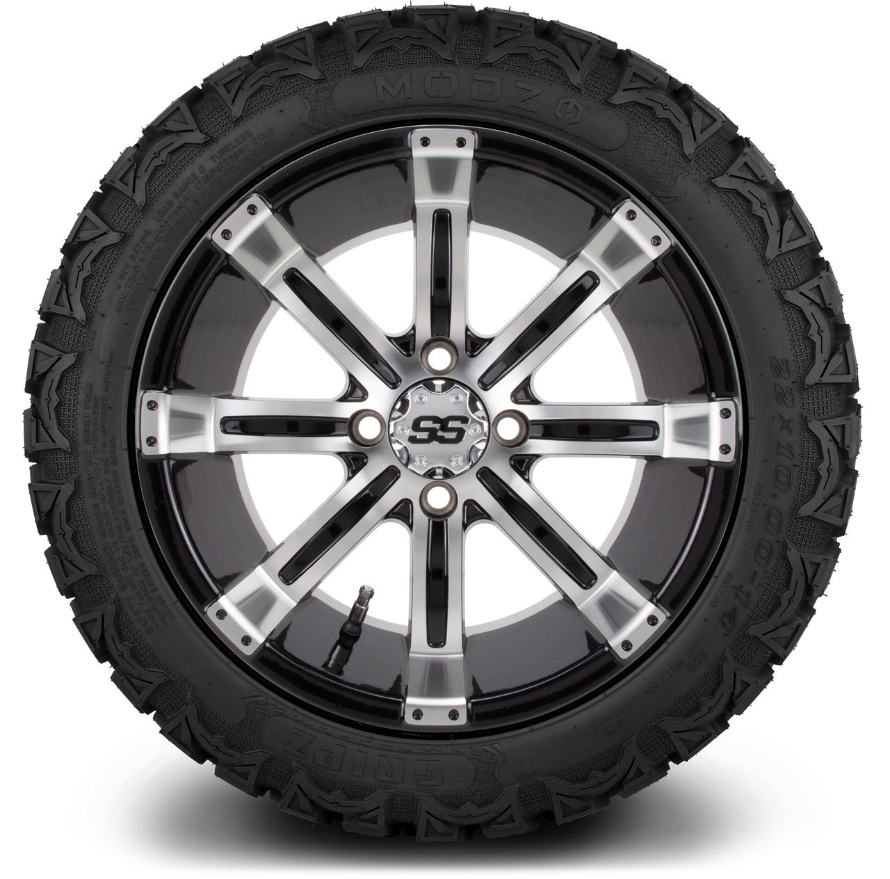 MODZ® 14" Tempest Machined Black Wheels & Off-Road Tires Combo