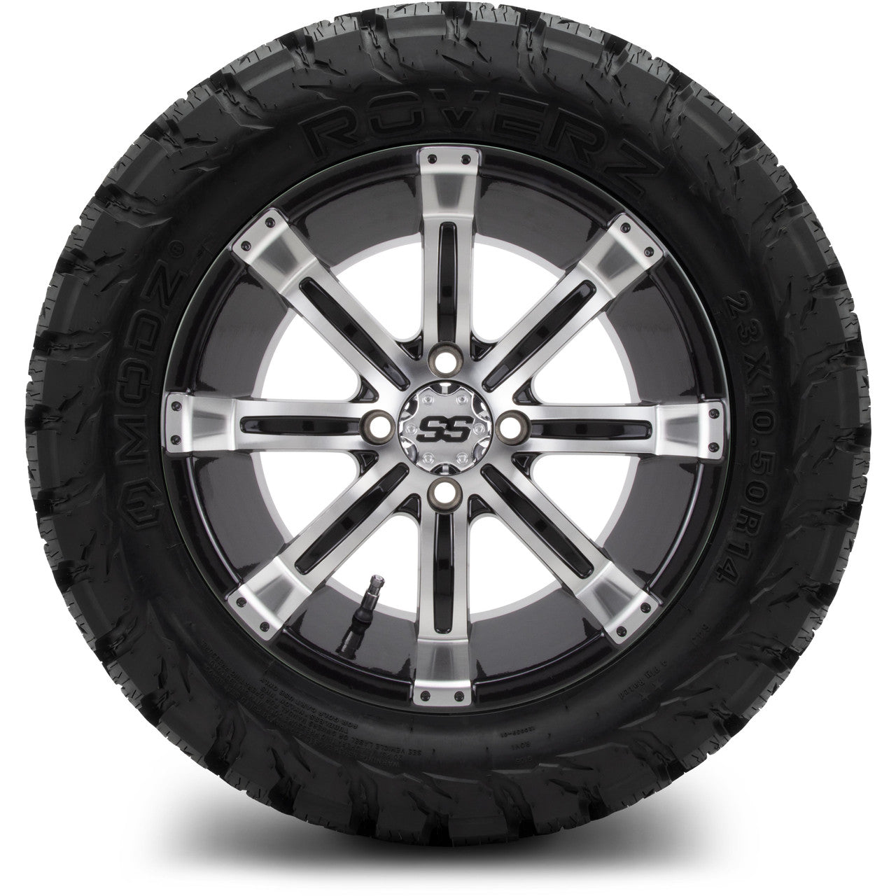 MODZ® 14" Tempest Machined Black Wheels & Off-Road Tires Combo