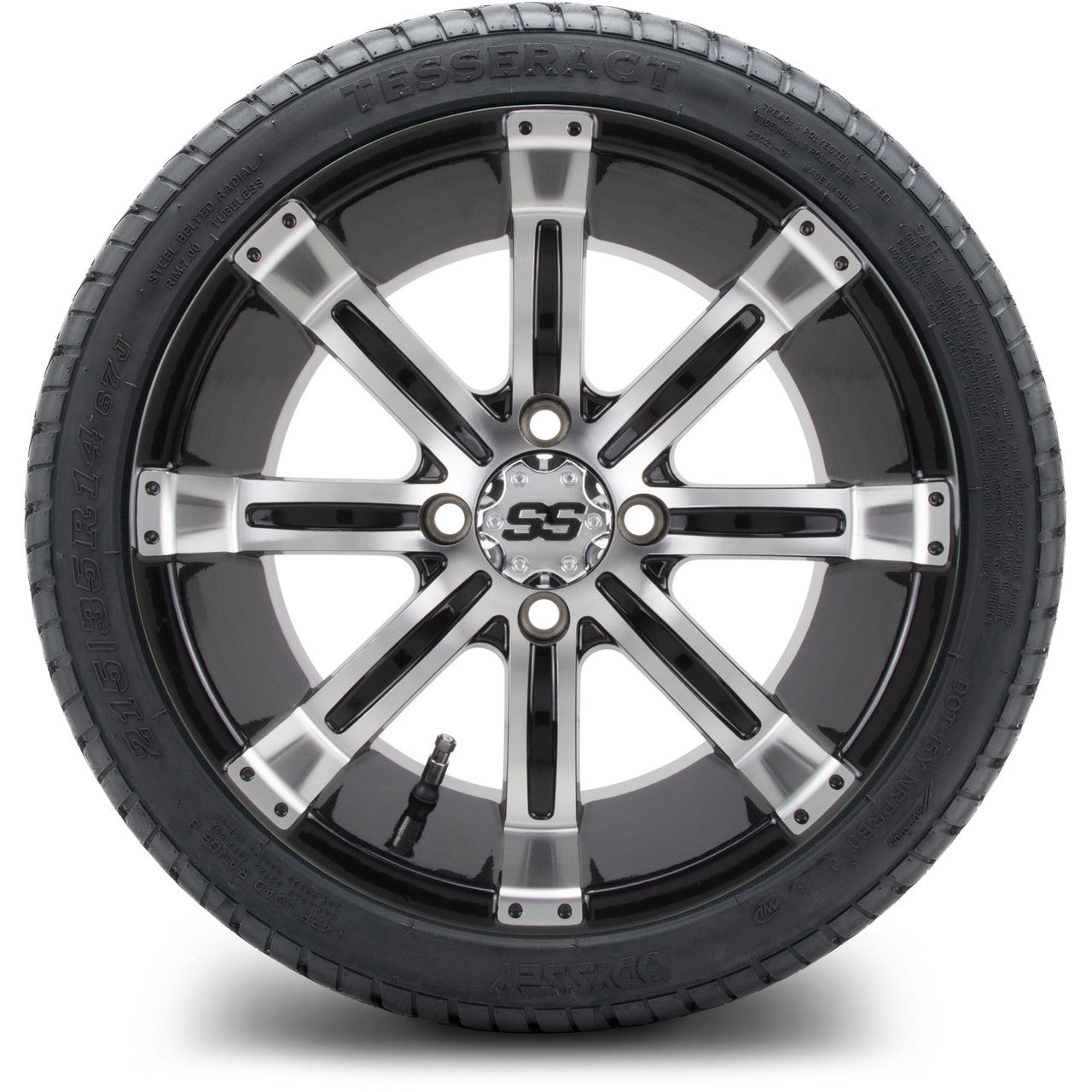MODZ® 14" Tempest Machined Black Wheels & Street Tires Combo