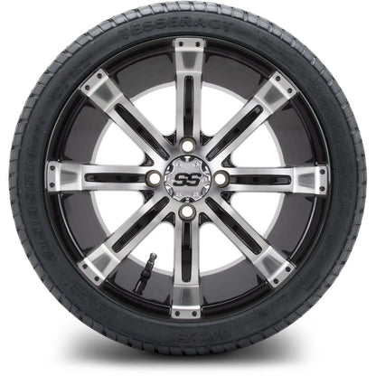 MODZ® 14" Tempest Machined Black Wheels & Street Tires Combo