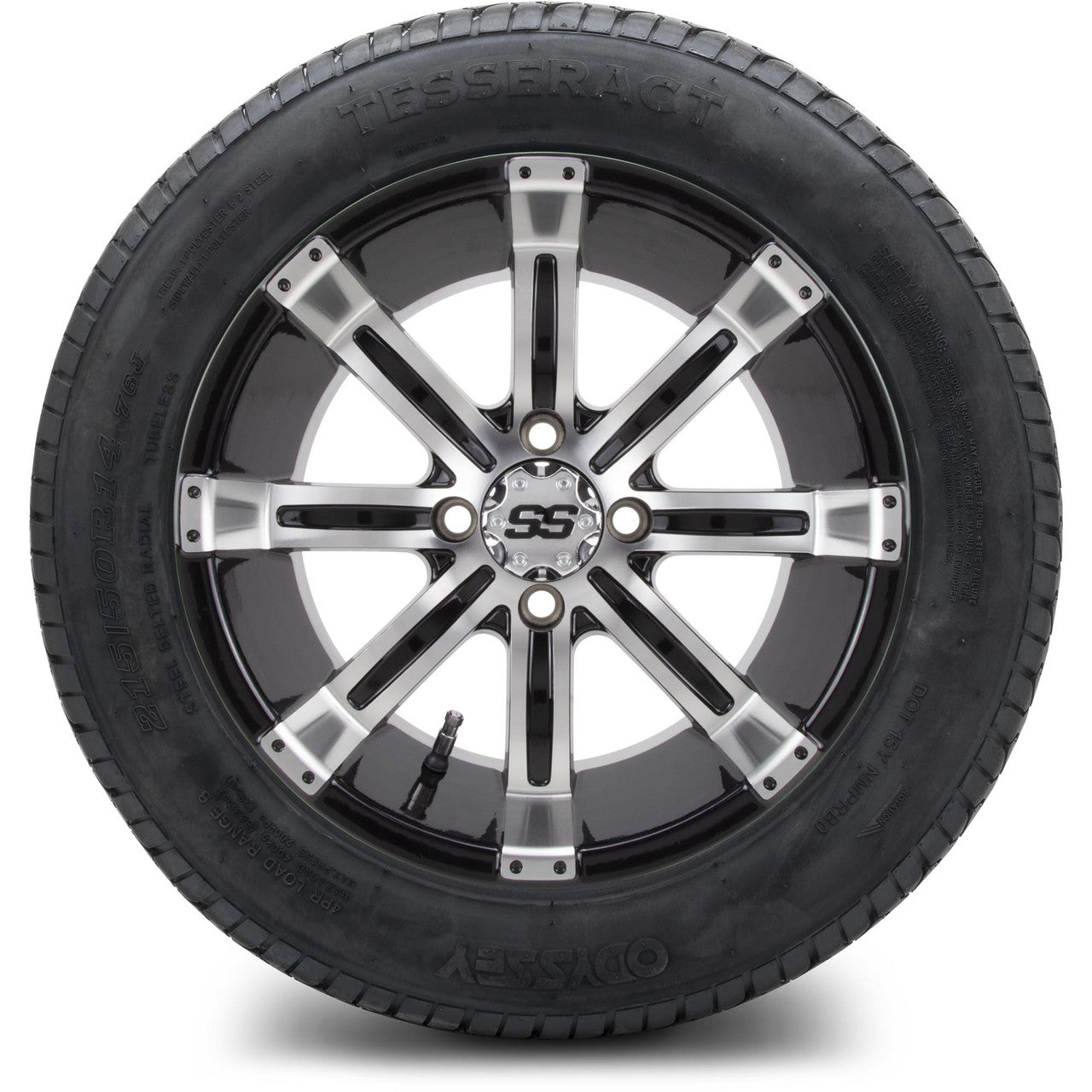 MODZ® 14" Tempest Machined Black Wheels & Street Tires Combo