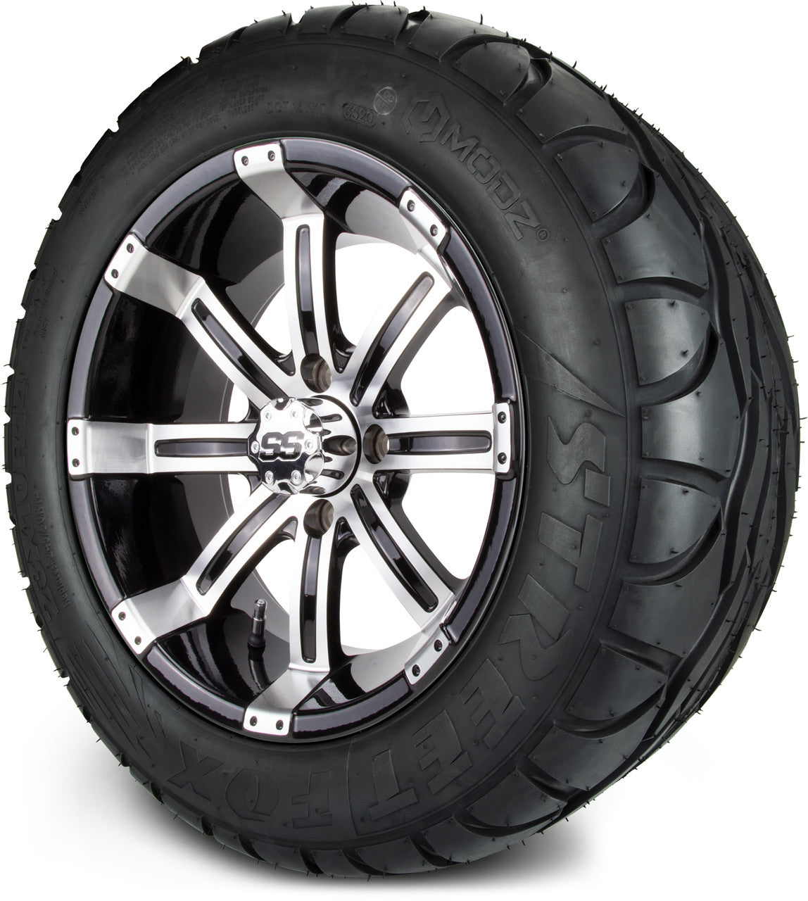 MODZ® 14" Tempest Machined Black Wheels & Street Tires Combo