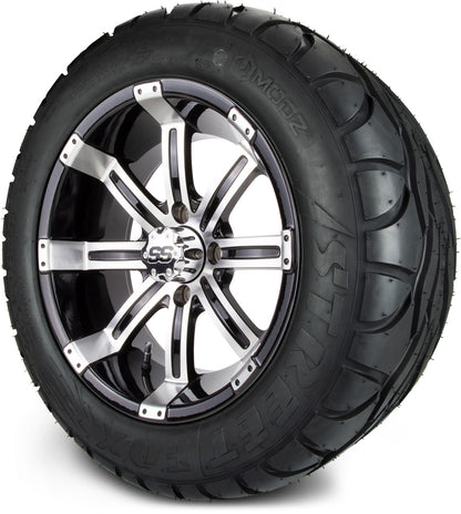 MODZ® 14" Tempest Machined Black Wheels & Street Tires Combo