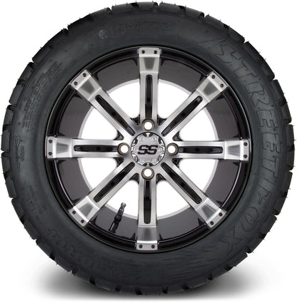 MODZ® 14" Tempest Machined Black Wheels & Street Tires Combo