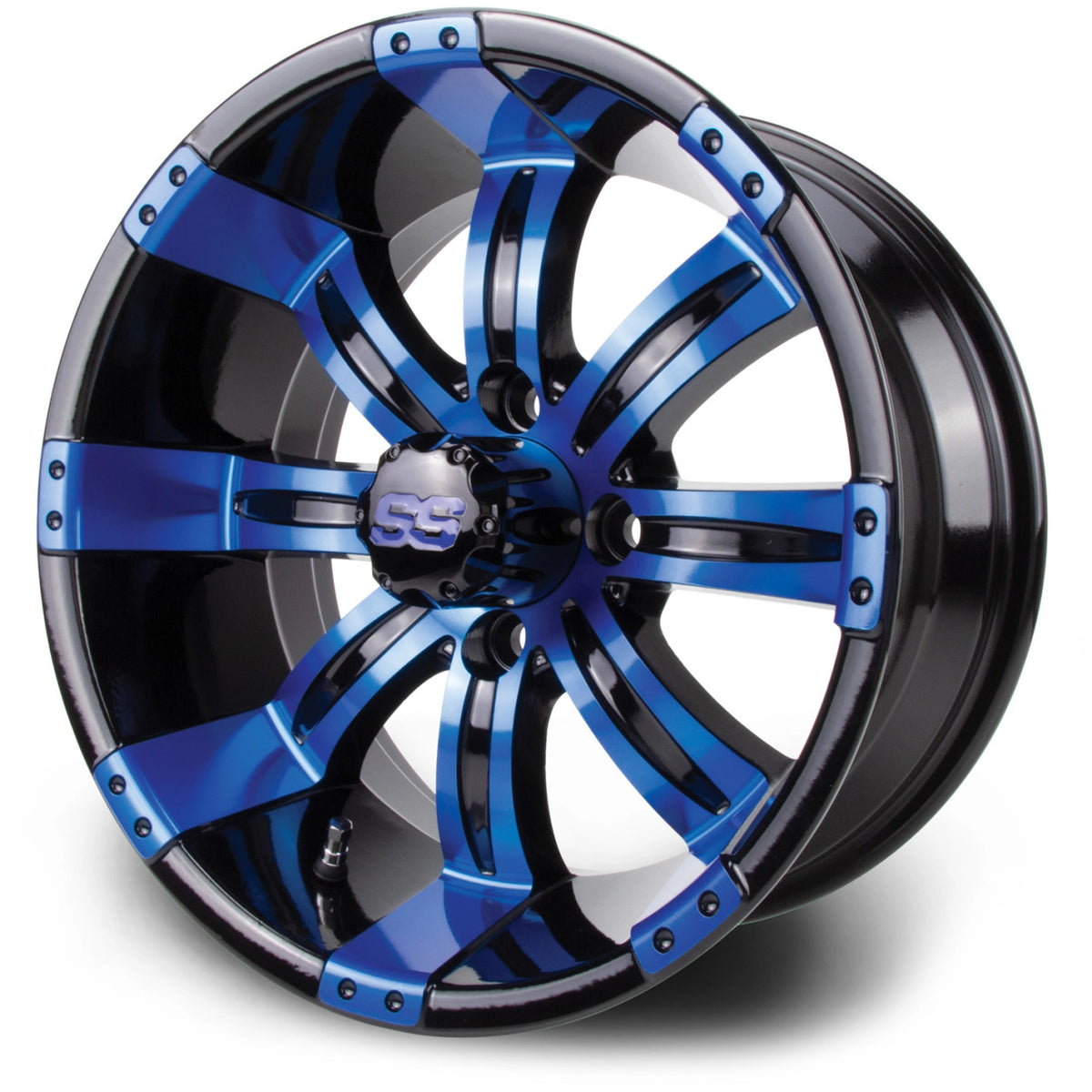 MODZ® Tempest Blue & Black 14" Golf Cart Wheel