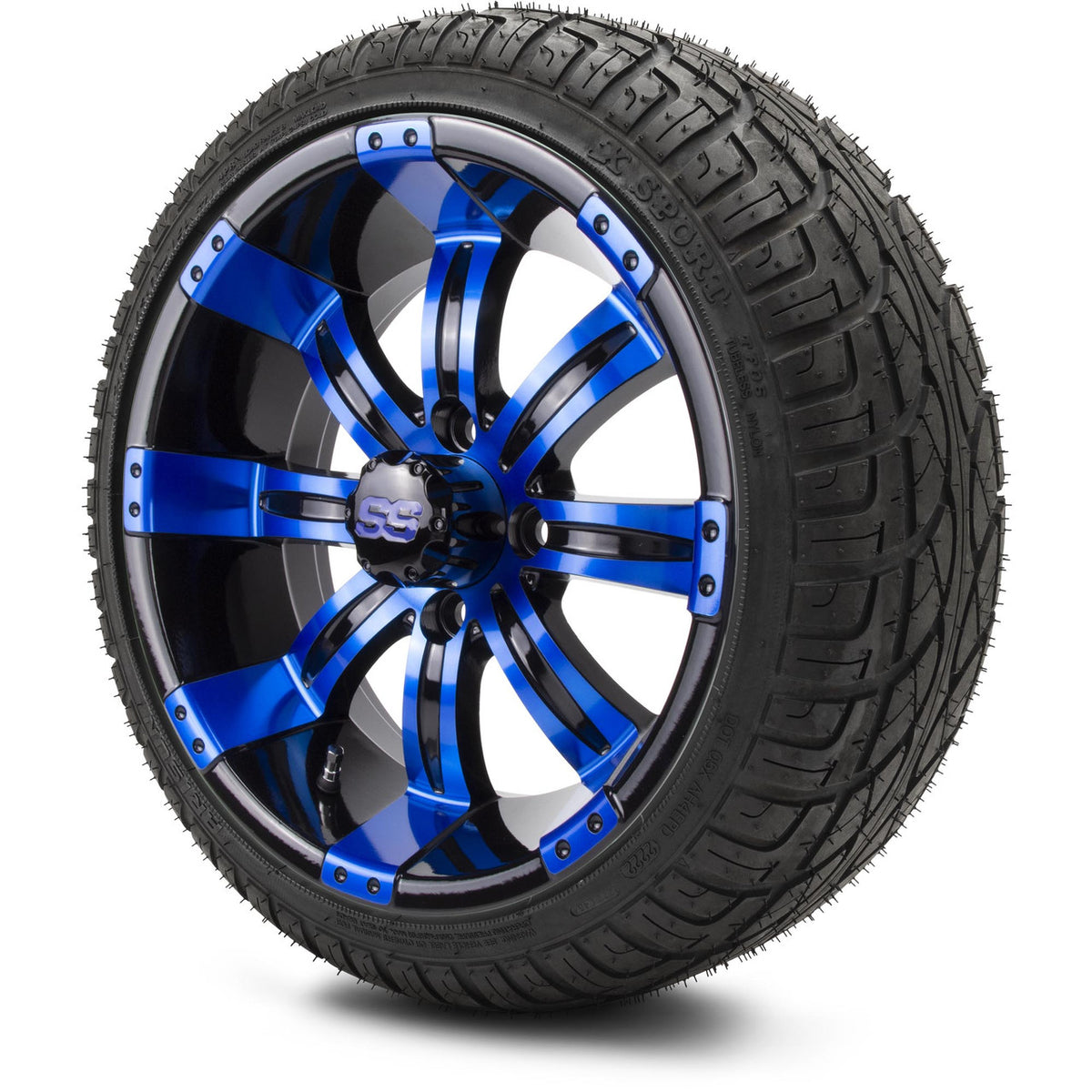 MODZ® 14" Tempest Blue and Black Wheels & Street Tires Combo