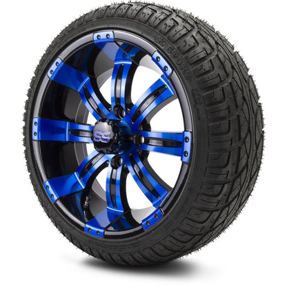 MODZ® 14" Tempest Blue and Black Wheels & Street Tires Combo