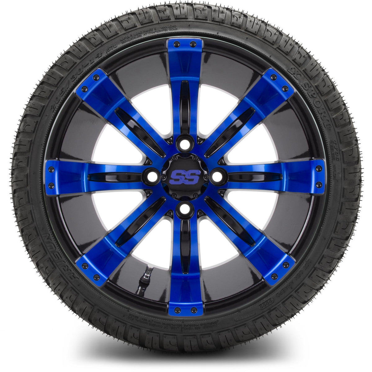 MODZ® 14" Tempest Blue and Black Wheels & Street Tires Combo