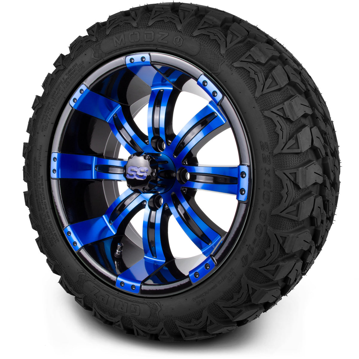 MODZ® 14" Tempest Blue and Black Wheels & Off-Road Tires Combo
