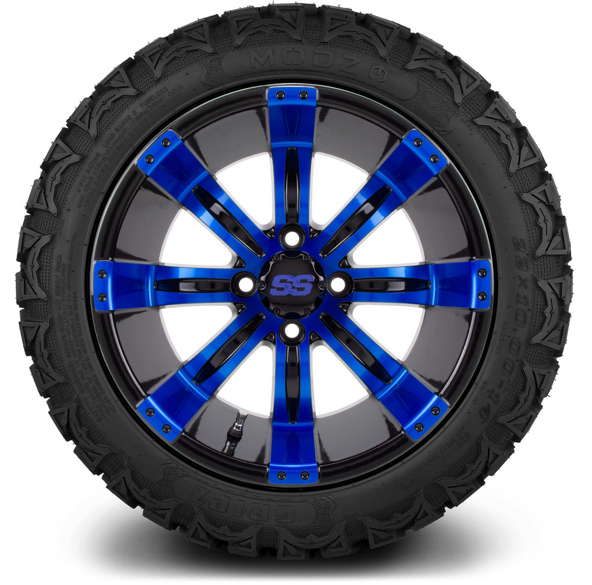 MODZ® 14" Tempest Blue and Black Wheels & Off-Road Tires Combo