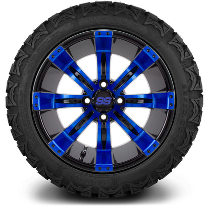 MODZ® 14" Tempest Blue and Black Wheels & Off-Road Tires Combo
