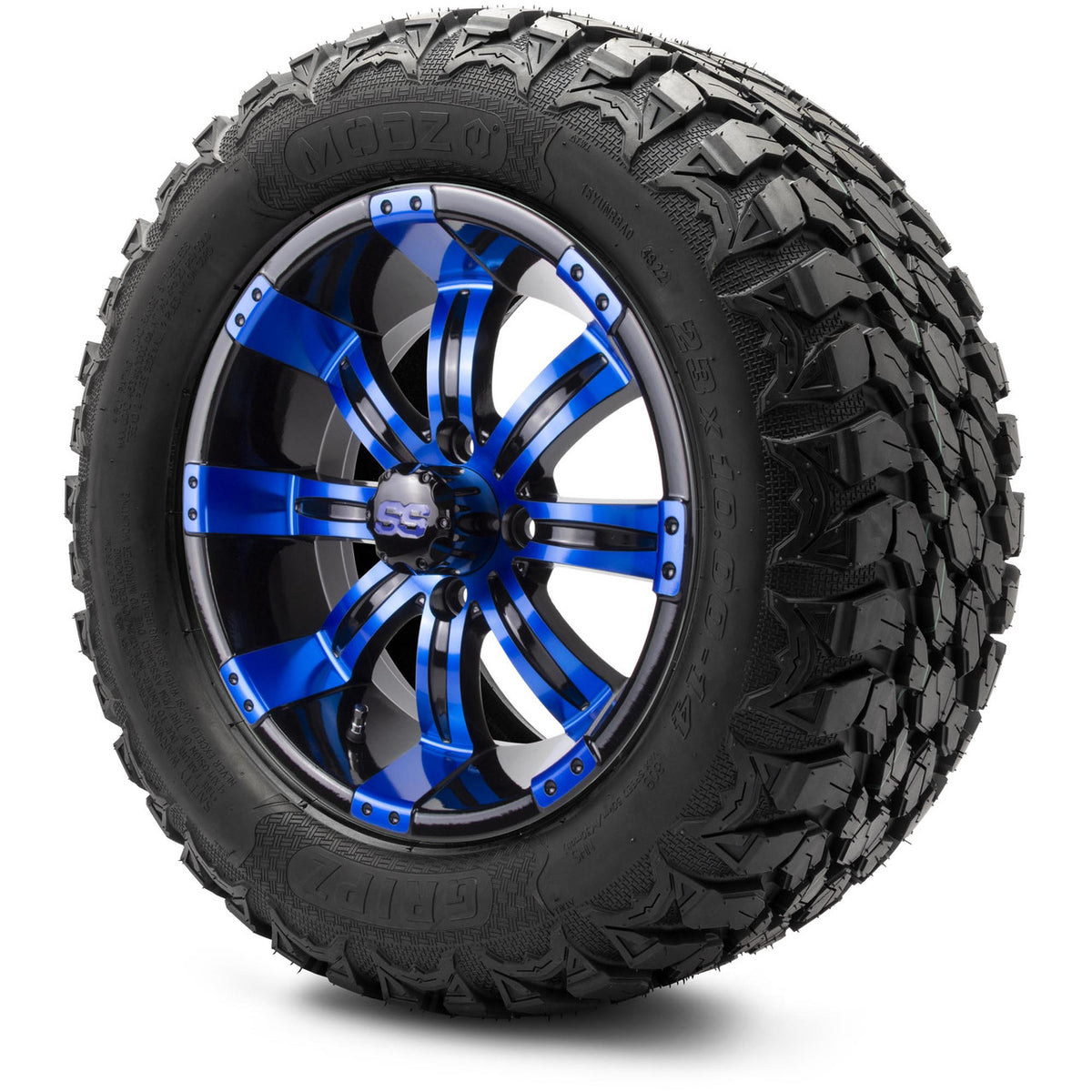 MODZ® 14" Tempest Blue and Black Wheels & Off-Road Tires Combo