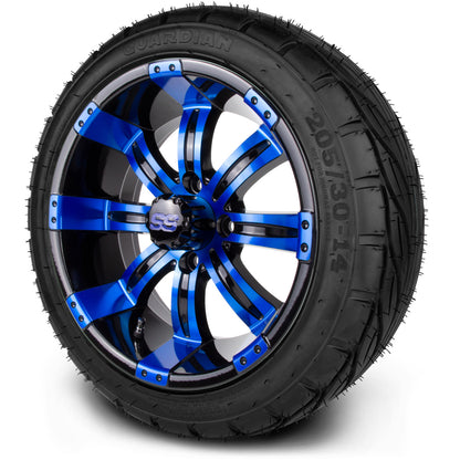 MODZ® 14" Tempest Blue and Black Wheels & Street Tires Combo