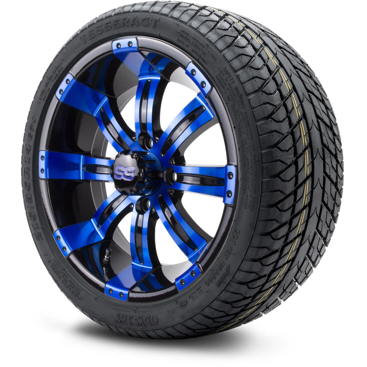 MODZ® 14" Tempest Blue and Black Wheels & Street Tires Combo
