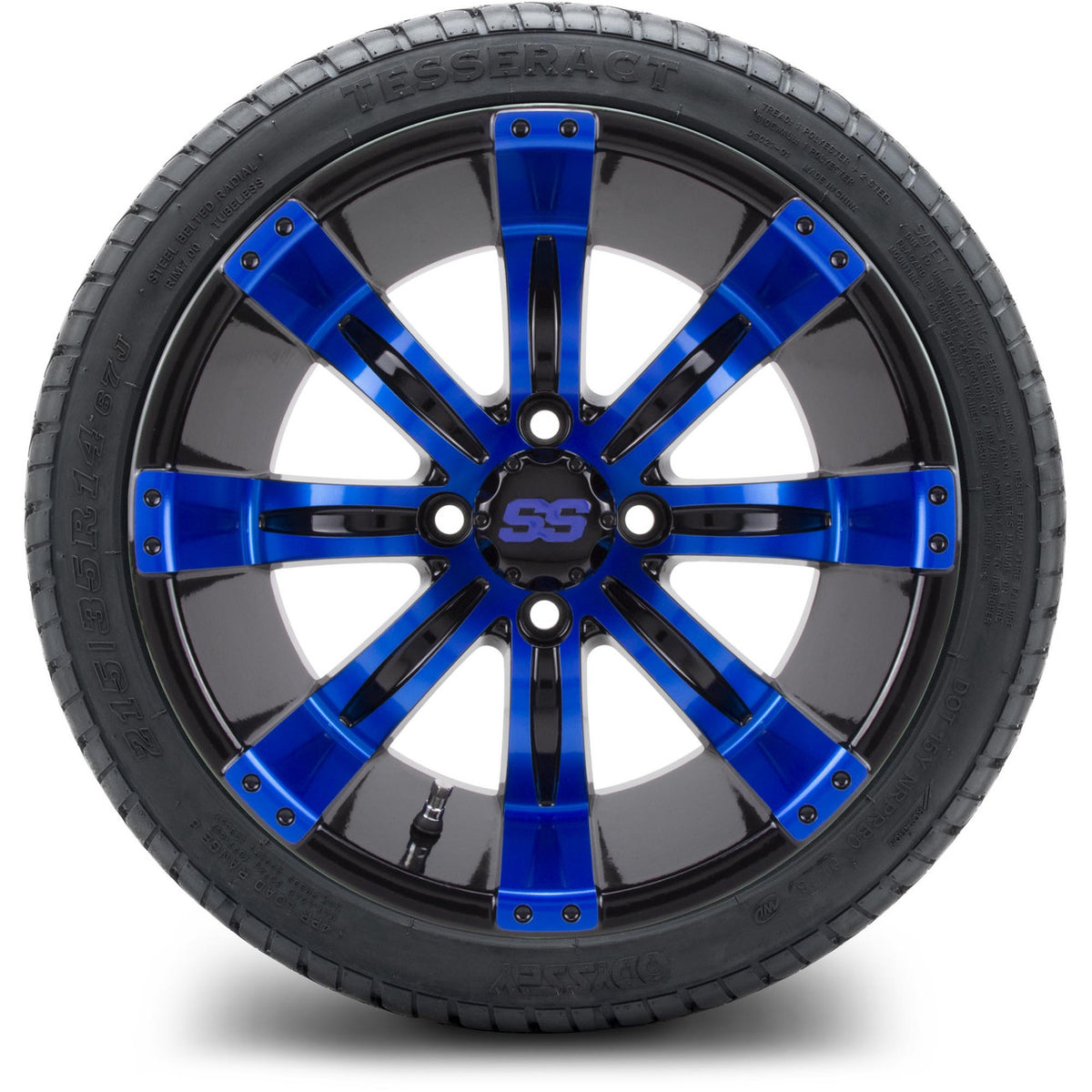 MODZ® 14" Tempest Blue and Black Wheels & Street Tires Combo